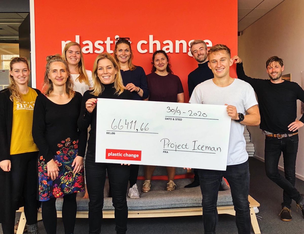 anders_hofman's tweet photo. Finally got to (officially) hand over the more than $10.000 (66.412 kr.) that we raised for Plastic Change during the Iceman. Again, thank you to everyone who donated. I’m proud that we could use the Iceman to raise awareness of this important cause. #limitationsareperceptions https://t.co/jwCzEE1orR