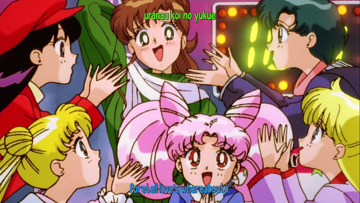 Also this sequences sums up the 90s anime versions of the inner senshi in basically on shot.Also I& #39;ve always been confused at where Chibiusa is looking in Mako& #39;s shot.
