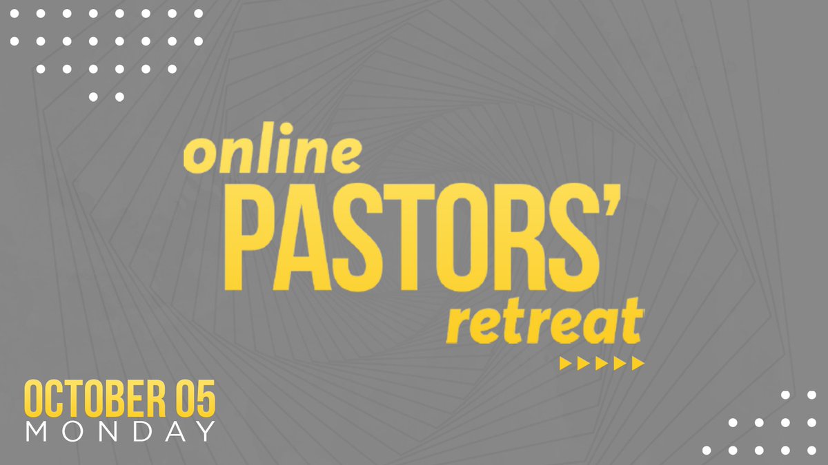 The ONLINE PASTORS’ RETREAT is just a few days away! Invest in your mental health as a gift to your family, your ministry and yourself.

Register today! Visit onlineretreat.org/a/33085/Xe2Mzf… for more details.