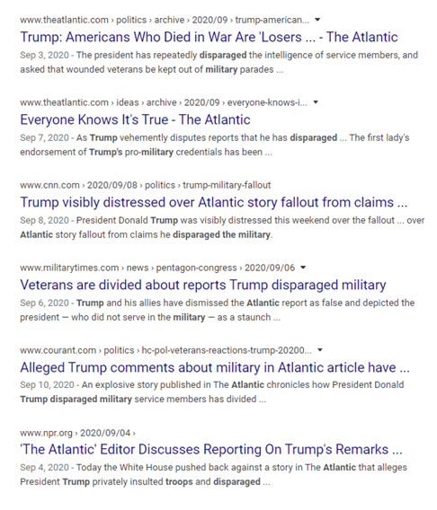 5. And then Google got into the game by featuring the circular reporting as noted in this screen shot that only shows anti-Trump articles (Big Tech is all-in for the  #Dementiacrats, in case you haven’t noticed!):