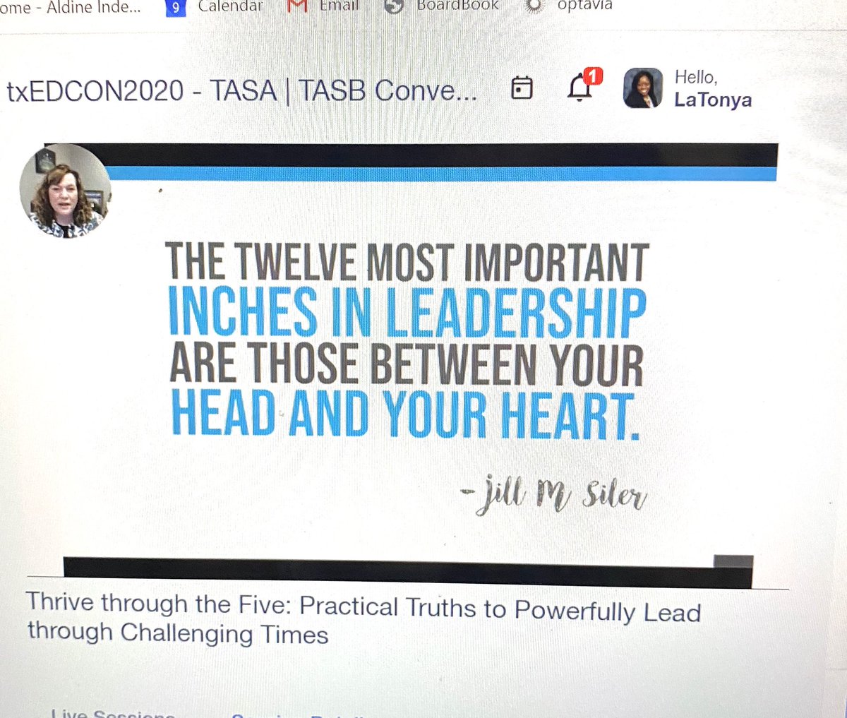 drgoffney's tweet photo. Enjoyed my #sistersupt Dr. @jillmsiler presentation during #TASATASB #txedcon2020 share practical truths to powerfully lead through challenging times. #inspiringleaders #ironsharpensiron https://t.co/vbcjgxzIOO