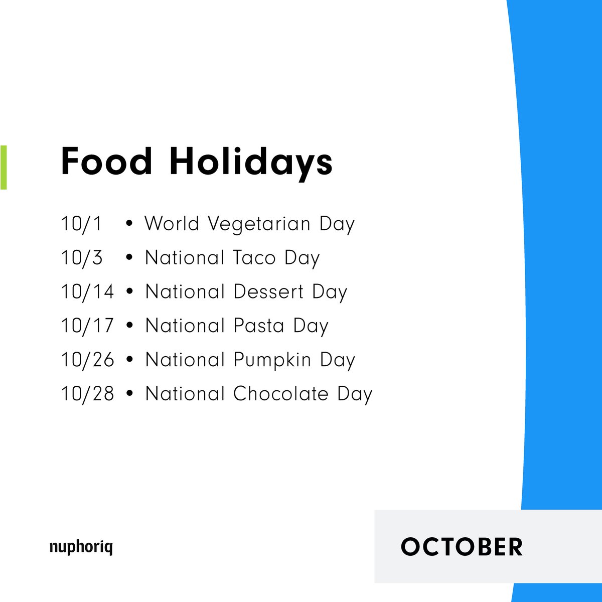 Taco about food holidays...we have a full list here for you to celebrate all month long!