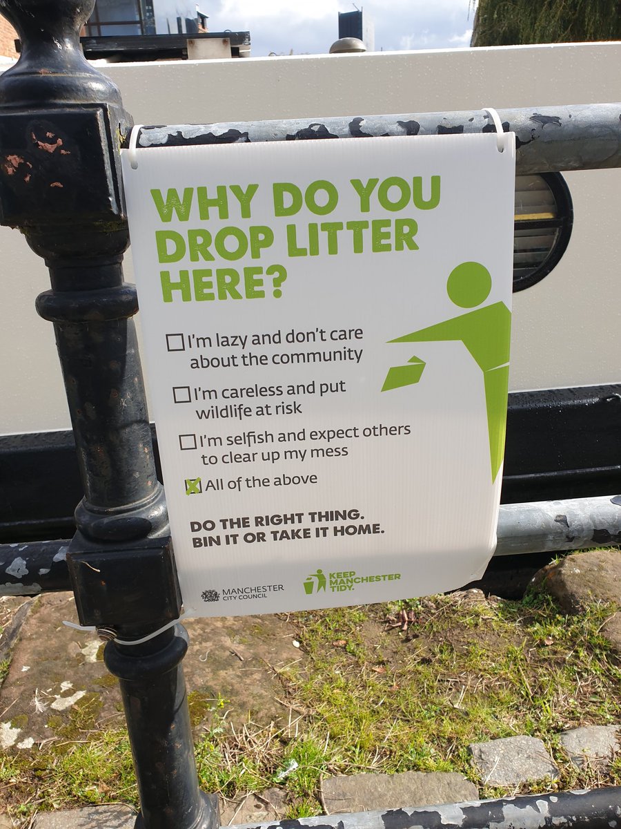 New signage around Castlefield today. Please help us to #KeepManchesterTidy