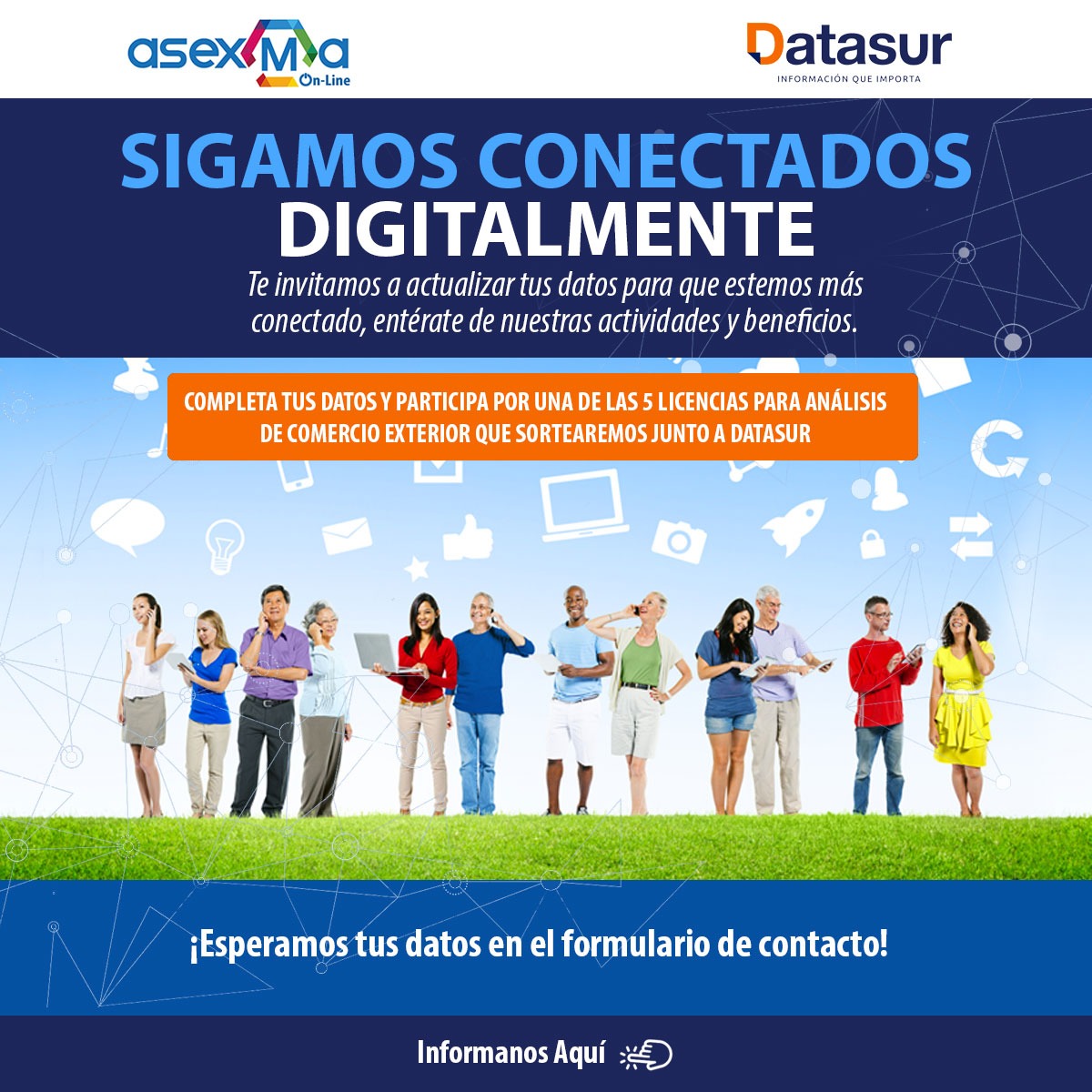 No perdamos el contacto! Inscríbete o a actualiza tus datos en el link para recibir la info que como asociación enviamos semana a semana. Al hacerlo, participas automáticamente por una d las 5 licencias de datos comex que sortearemos junto a <a href="/DatasurComex/">DatasurComex</a> 
forms.gle/gzWZuDadTX1KCM…