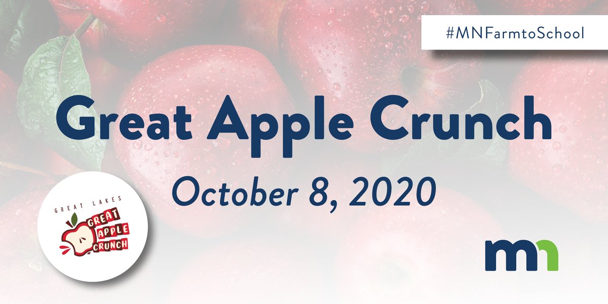 Join us as we take part in the Great Apple Crunch on Thursday, Oct. 8! This month we’re celebrating our farm to school programs that provide fresh, local food to students and support Minnesota farms as a part of Farm to School Month. #MNFarmtoSchool  <a href="/MNagriculture/">Minnesota Department of Agriculture</a>