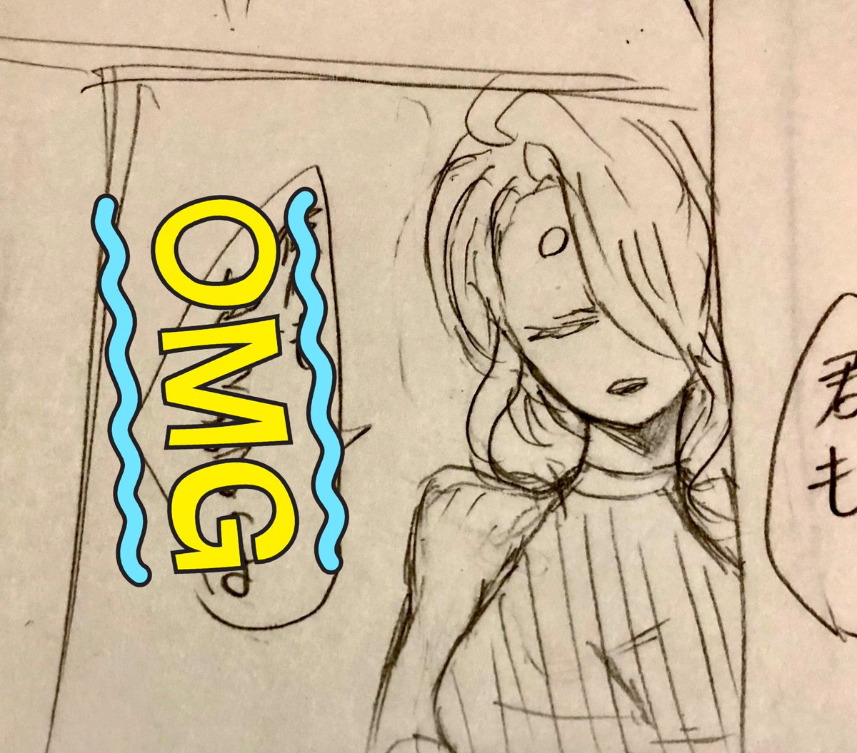 ラフにしては可愛く描けたせんせ 