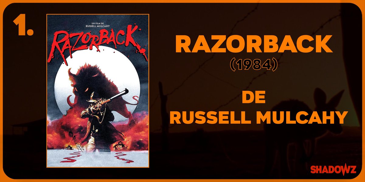 JOUR 1 - RAZORBACKVous avez aimé Les dents de la mer ? Alors vous aimerez surement  #Razorback de Russel Mulcahy (1984).Dans le désert australien, lorsque le petit fils de Jake Cullen disparaît après l'attaque d'un sanglier monstrueux, ce dernier décide de traquer la bête...