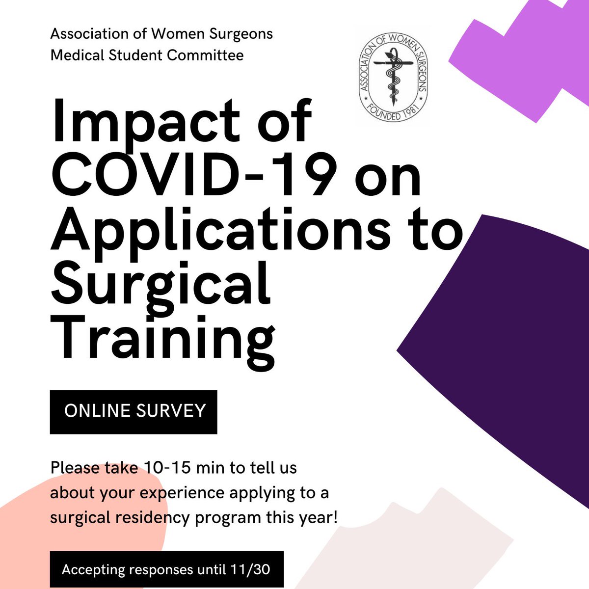 Calling all medical students applying to surgery! In this unique cycle, the <a href="/WomenSurgeons/">WomenSurgeons</a> Medical Student Committee Research team wants to hear more about your experience. Please complete this short anonymous survey here: yalesurvey.ca1.qualtrics.com/jfe/form/SV_5i…
