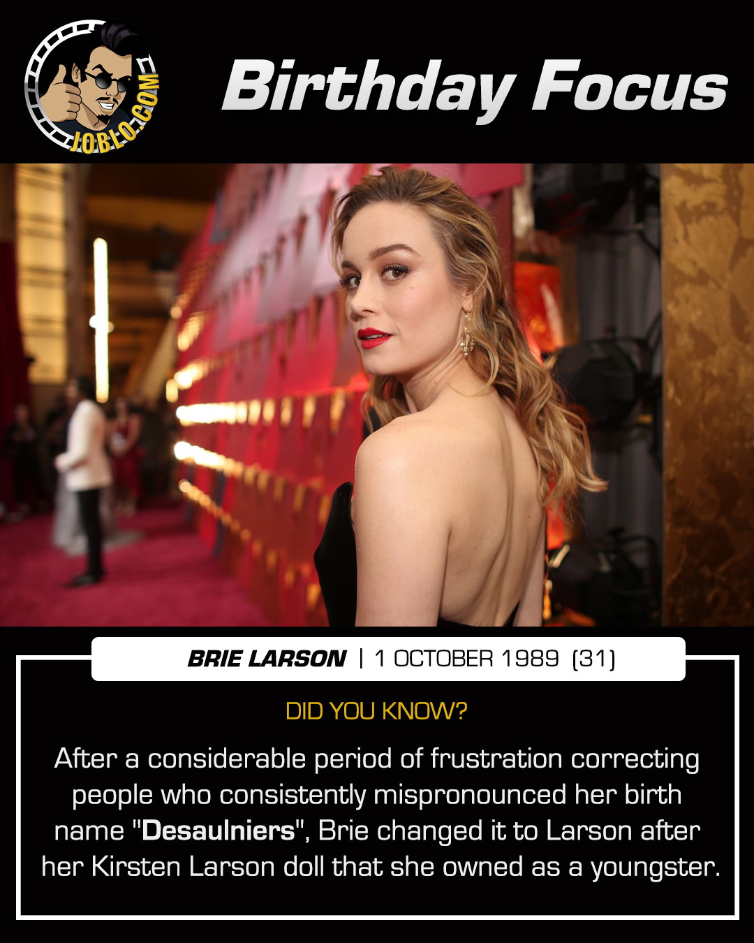 Happy 31st birthday to Brie Larson! 