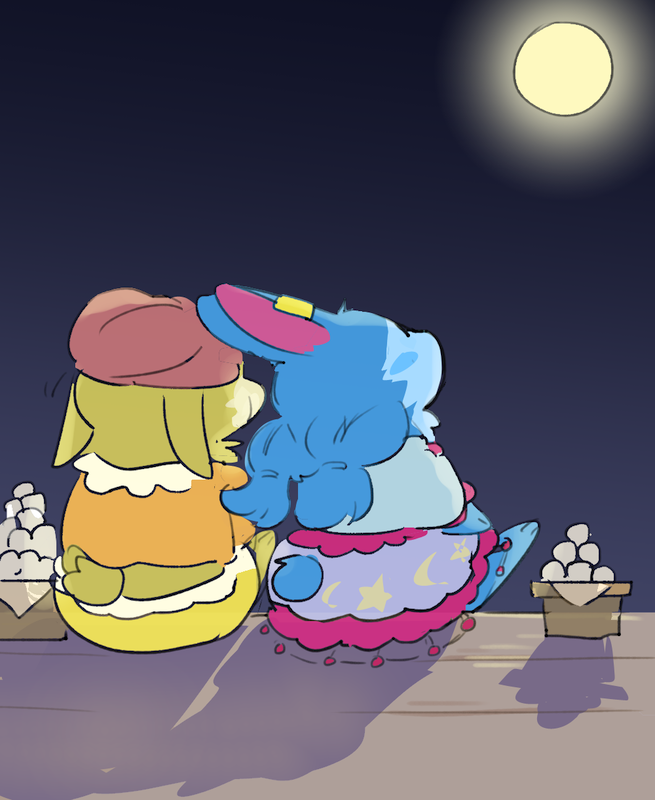 鈴瑚(東方プロジェクト) ,清蘭(東方プロジェクト) 「お月見 」|茶丸九のイラスト