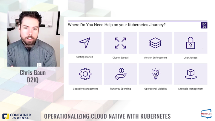 D2iQ's tweet photo. Starting now! With so many clusters, how can you manage them all? Find out from our own @gaunetes at #CloudNativeVirtual as he tackles the topic of "Advanced #Kubernetes Management." https://t.co/ULzrEsLn3L https://t.co/AtKx3B27FC
