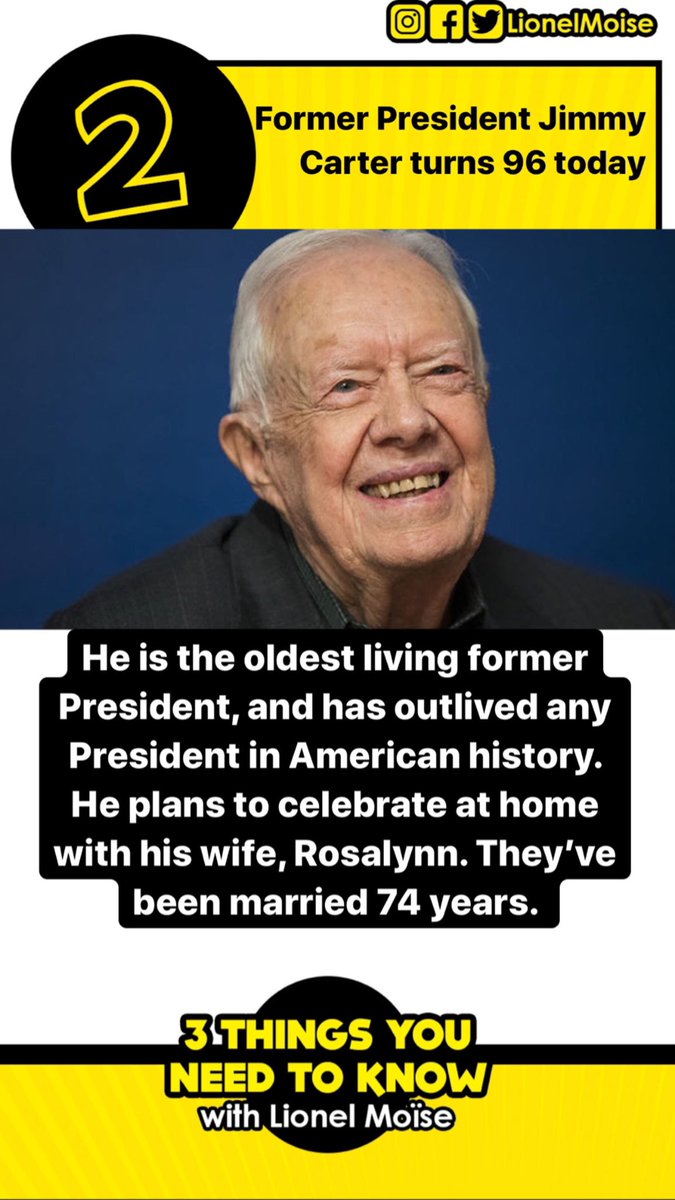 LionelMoise's tweet photo. Here’s #3ThingsYouNeedtoKnow today: #ChrissyTeigen #JohnLegend #JimmyCarter #Subway https://t.co/XLYzB7vyuA