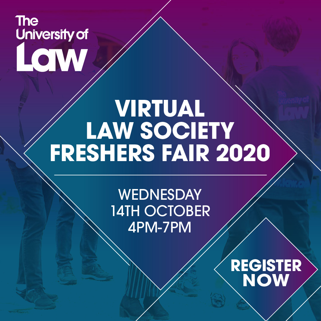 Secure your free ticket for the Law Society Freshers Fair 2020 where you can experience the fun of Freshers virtually from the comfort of your own home. 🎉

Open to all students!

➡️ Register now: bit.ly/ULawSocietyFair