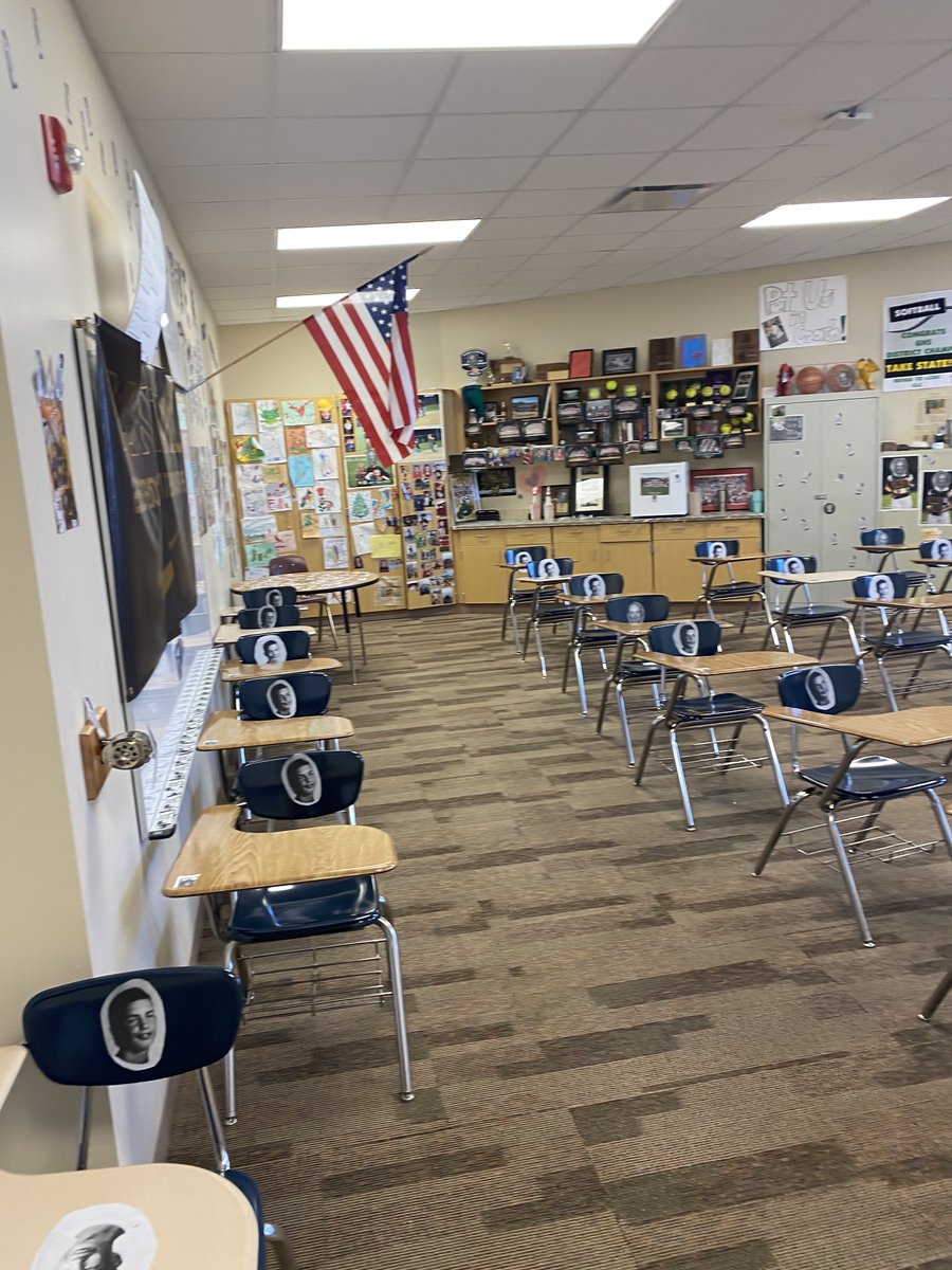 GretnaDragonAD's tweet photo. In 20 years, it's not the wins and losses that will be remembered.  What will be remembered are times like when you plastered your coach's old and new pictures throughout his classroom!  Great job @GretnaSoftball!  #GretnaDragonFamily #Hairisoverrated https://t.co/PNc5stwBtG