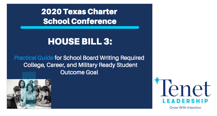 TenetLeadership's tweet photo. Attending great #TCSAcon school board session with @TCSAnews. The #1 job of #charter school boards is to focus relentlessly on #student achievement. Watch our virtual sessions on charter schools adopting required student outcome goals under #HB3. https://t.co/0yRquwrGMP