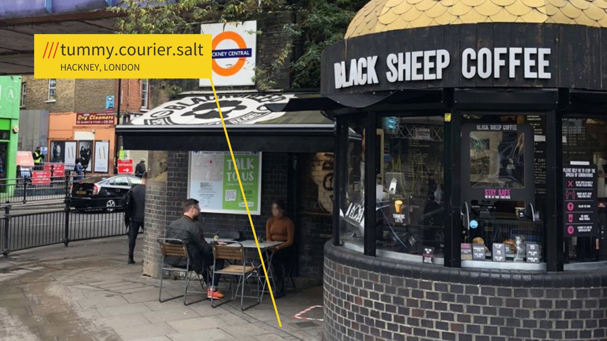 Black sheep coffee store in Hackney London at ///tummy.courier.salt