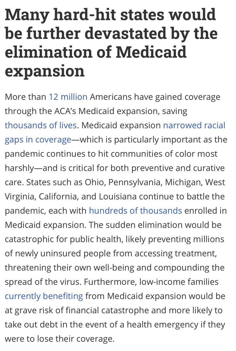 Ways that ACA repeal during a pandemic would lead to chaos.#9: Many hard-hit states would be further devastated by the elimination of Medicaid expansion