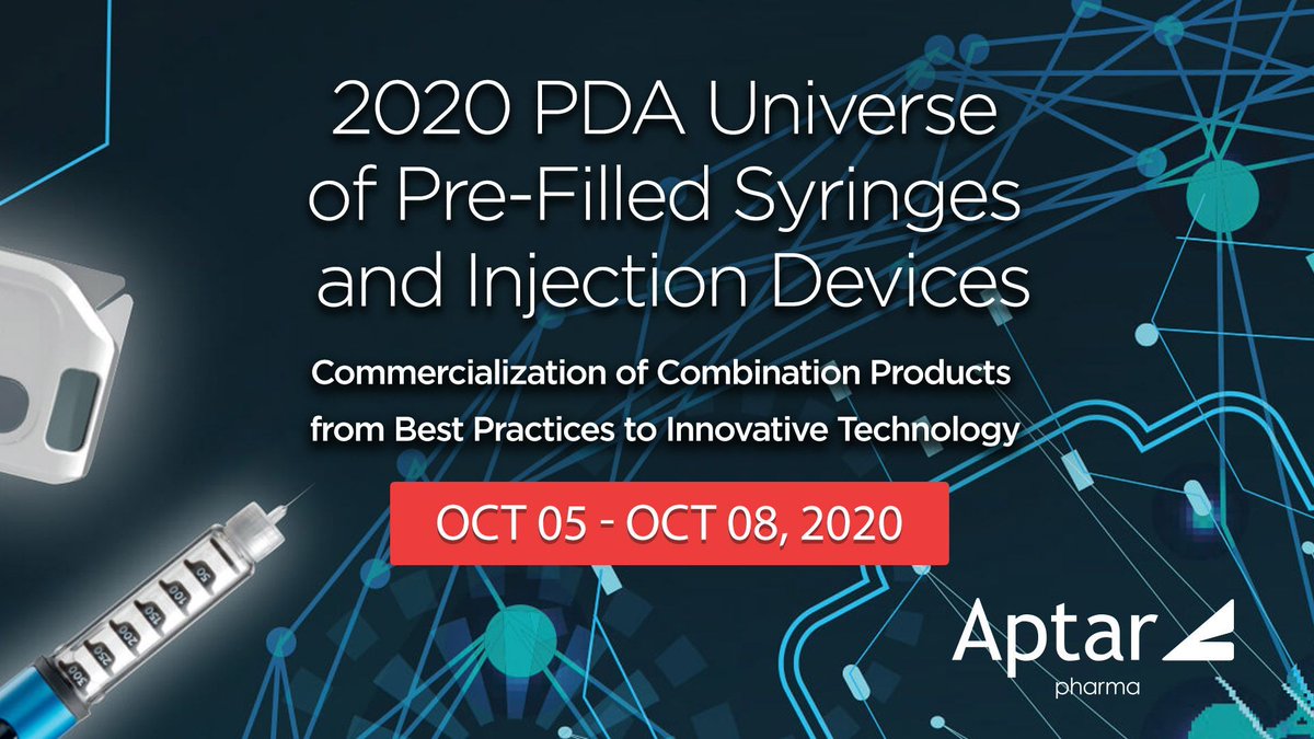 aptar's tweet photo. Join #AptarPharma, essential partner for injectable components for #Covid19 #vaccines & treatments at the first #PDAVirtual. Don’t miss our #scientificposter presented by Julie Suman & Arnaud Fournier & Tech Talk presented by Audrey Chardonnet. @PDAonline https://t.co/dZImAhwRdz https://t.co/vstR2J6l7e