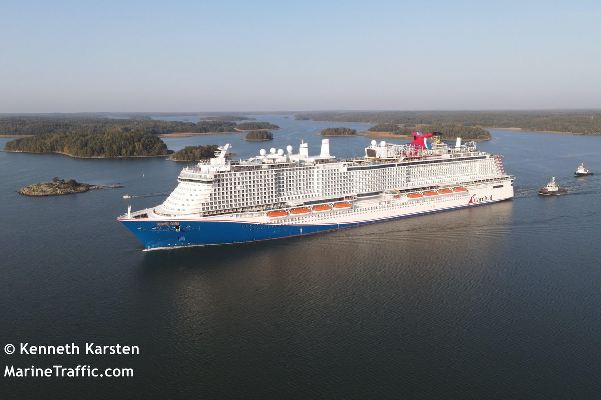 Marinetraffic On Twitter Massive Fun Fueled Carnival Cruise Ship Starts Sea Trials First Sea Trials Began On Monday For The Largest Carnival Cruise Ship Ever Built The 337 Metre Long Mardi Gras Has Departed