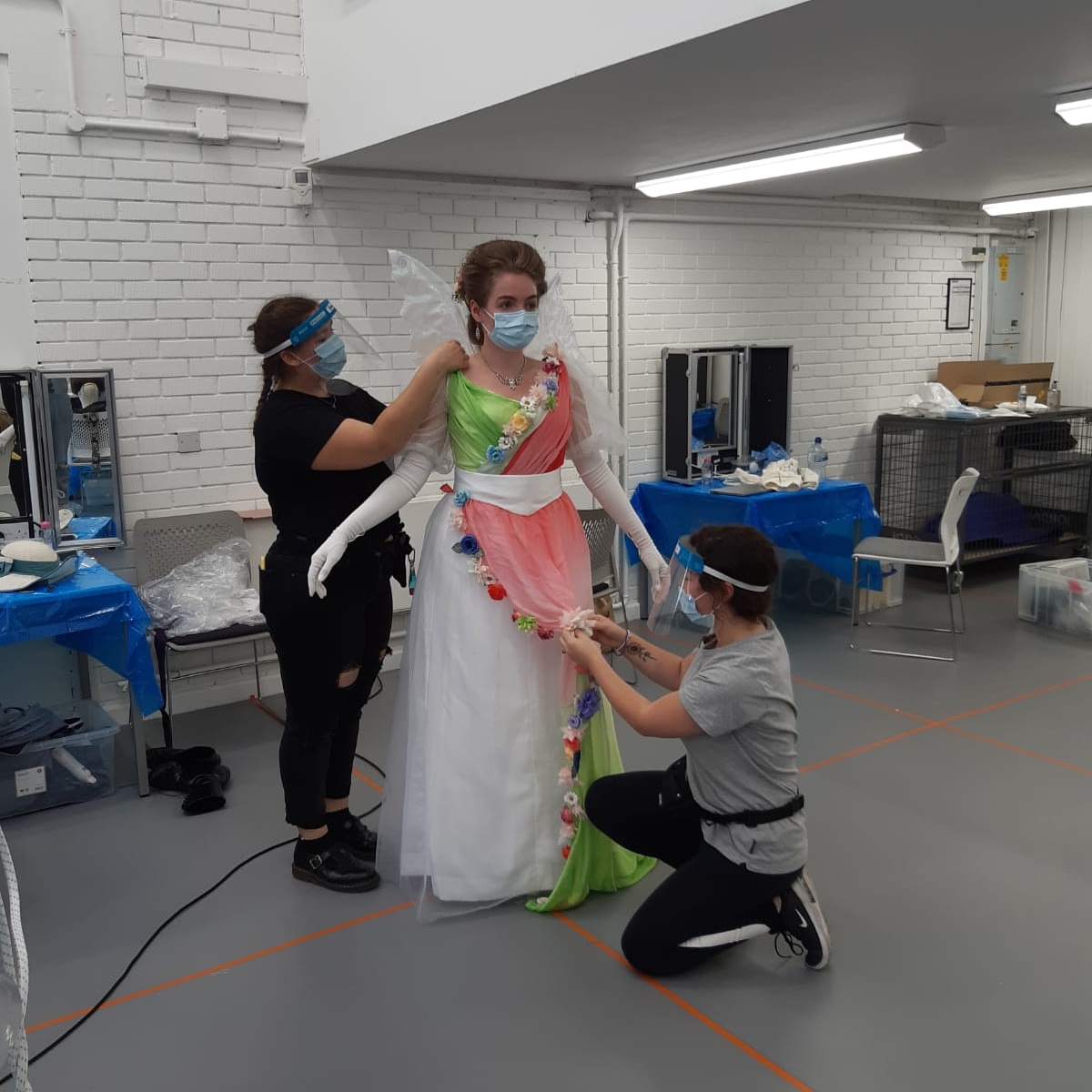 Covid safe fittings by our wonderful supervisors #costumeaub #aubproductions #covidsafe