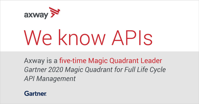 For the fifth time, <a href="/Axway/">Axway</a> is happy to announce we have been named a leader in the Gartner 2020 Magic Quadrant for Full Life Cycle API Management. #APIM #GartnerMQ #OpenEverything bit.ly/33kr19q