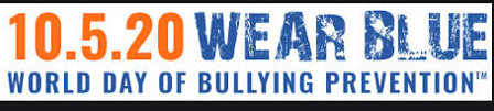 MsLaumann's tweet photo. Monday, October 5th is World Day of Bullying Prevention Day. Don't forget to wear your blue shirt on Monday!!
Talk to your children about being an upstander and standing up for someone being bullied. https://t.co/QBjTy8Xgcn