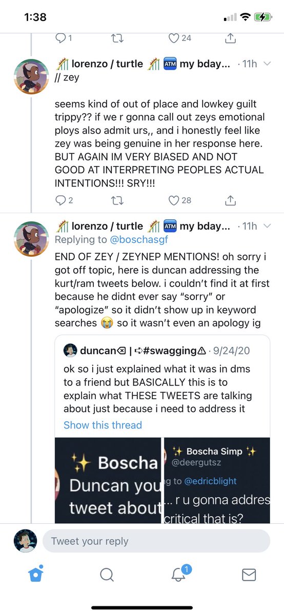 my thoughts rn are barely collected but what i will say about this part is that what zey has done to many people was horrible and that i don’t regret exposing her behavior. also bringing up my gad was no emotional ploy. my point +