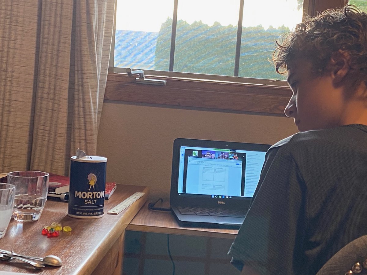First remote science lab in the books! One of my students parents sent me his mad science set up.#scienceisfun #remotelearning #wvjh