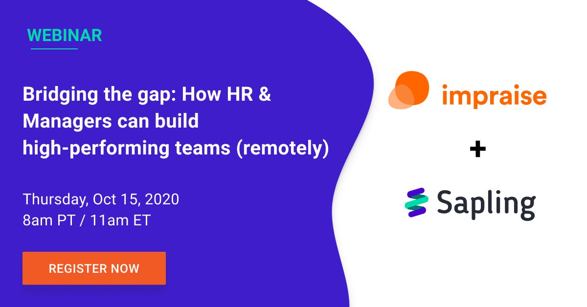 Join Sapling and <a href="/impraise/">impraise</a> as we bring together a panel of experts to share valuable learnings on aligning different management styles with your HR processes to improve the performance of Managers and their teams 💡

Register now 👉 bit.ly/3jhveQN

#hr #managers #webinar