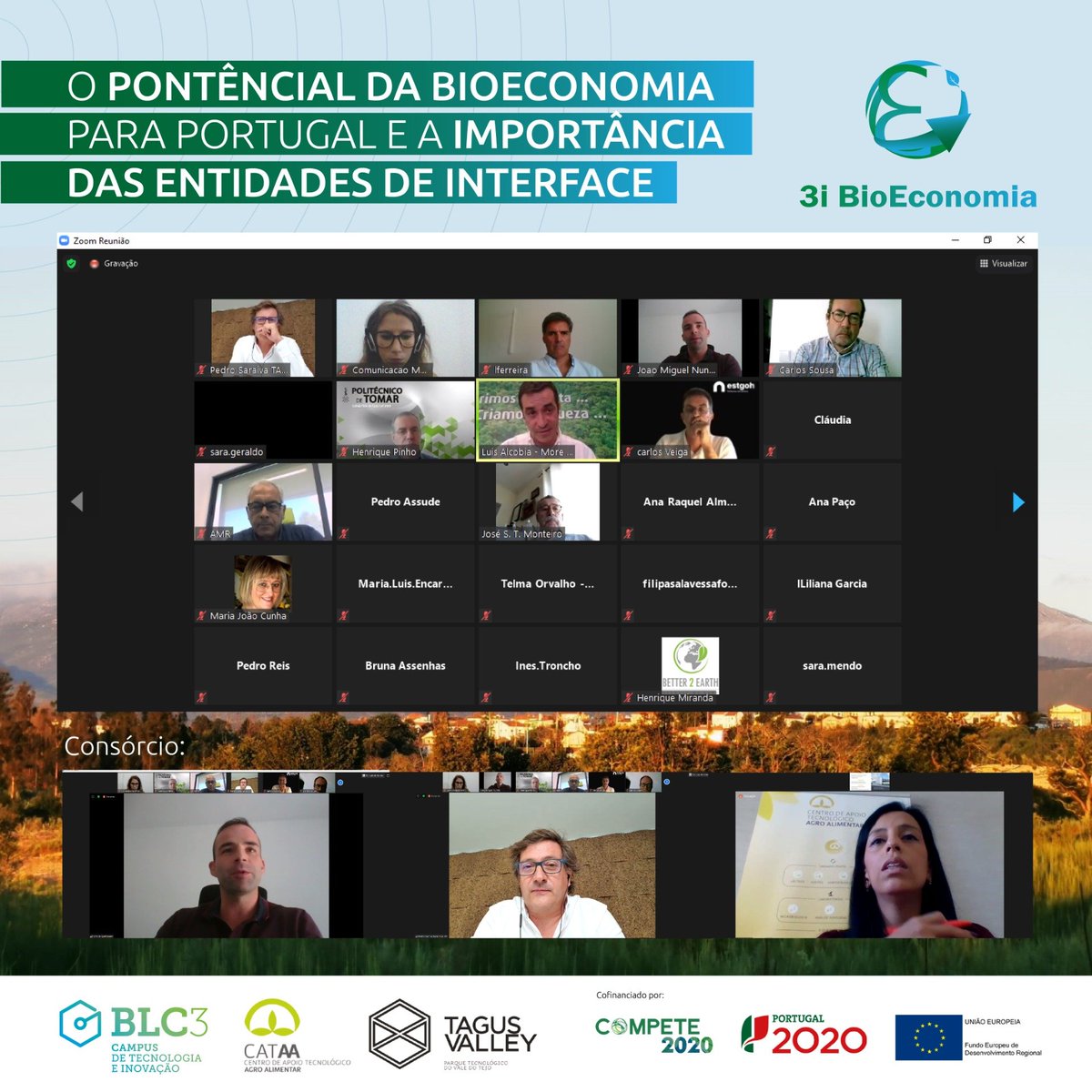 BLC3campus's tweet photo. The 𝐖𝐞𝐛𝐢𝐧𝐚𝐫 "The Potential of Bioeconomy for Portugal and the Importance of Interface Entities", had nearly 𝟏𝟎𝟎 attendees. 🌏♻️
Thank you!
📄More about the project here: https://t.co/I0mGARwiLn
#BLC3 #CATAA #TAGUSVALLEY https://t.co/uuUUaOm7WO