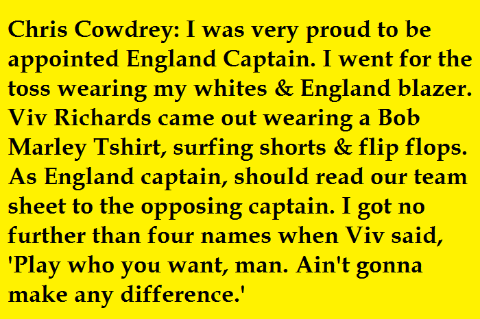 OK lets close out with the words of an opposition captain:
