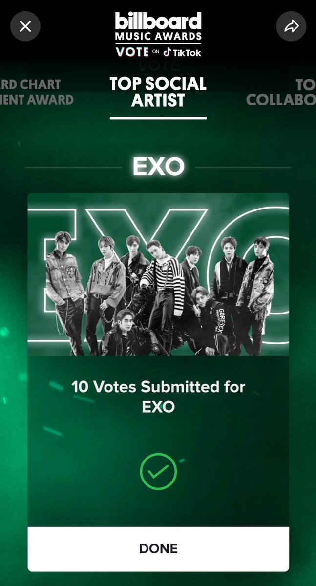 EXOVotingTeam's tweet photo. #BBMAs Top Social Artist

Voting ends 14th Oct 1am KST 
Voting on
1.TikTok
2. Website
🔗: https://t.co/YE6h3bluIA

#EXO 
#EXOLAsOne
@weareoneEXO @layzhang @B_hundred_Hyun https://t.co/RYd4yP5fjZ