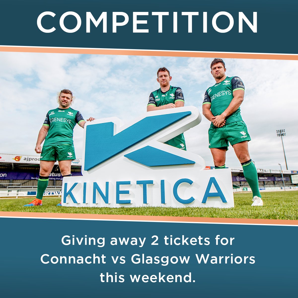 KineticaSports's tweet photo. 🚨 Connacht Rugby Ticket Competition 🚨 
⁣
⁣To celebrate the renewal of our partnership with @connachtrugby, we are giving our Instagram followers the chance to win tickets to their home game against Glasgow Warriors this weekend 🙌

Link to enter: https://t.co/gNbL5UJpJt https://t.co/k8yPXz03TJ