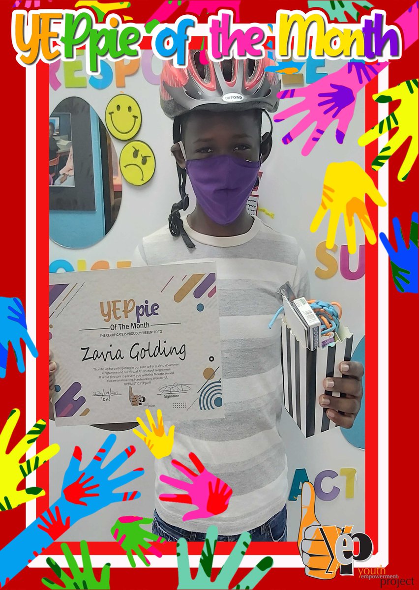 Congratulations to Our YEPpie of the Month of September. This young man has shown patience and determination throughout the pandemic and has worked hard to becoming YEPpie of the Month. #YEPBVI #YotM #NevergivingUP #YEPpiesSummerVirturalProgramme