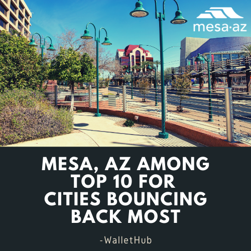 MesaEconDev's tweet photo. Mesa’s economy is making a comeback! According to WalletHub, #MesaAZ is among the top 10 for cities bouncing back most after the COVID-19 pandemic!
https://t.co/OS3f8Tq7Ry
@CITYOFMESA #mesaeconomicdevelopment #mesaeconomicrecovery #COVID19AZ https://t.co/ETEXwHnjuz
