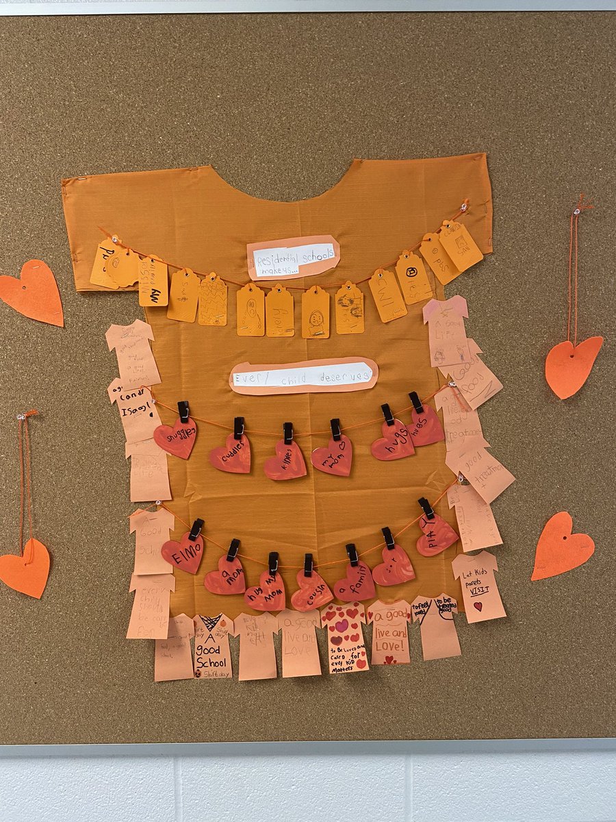 chellymil's tweet image. The students @BishopMacdonell were deeply invested in the history of residential schools. #OrangeShirtDay was the kickstart to our FNMI conversations in our sk/1 class. The grade 3/4 class @sara__withtheh also contributed to our display.