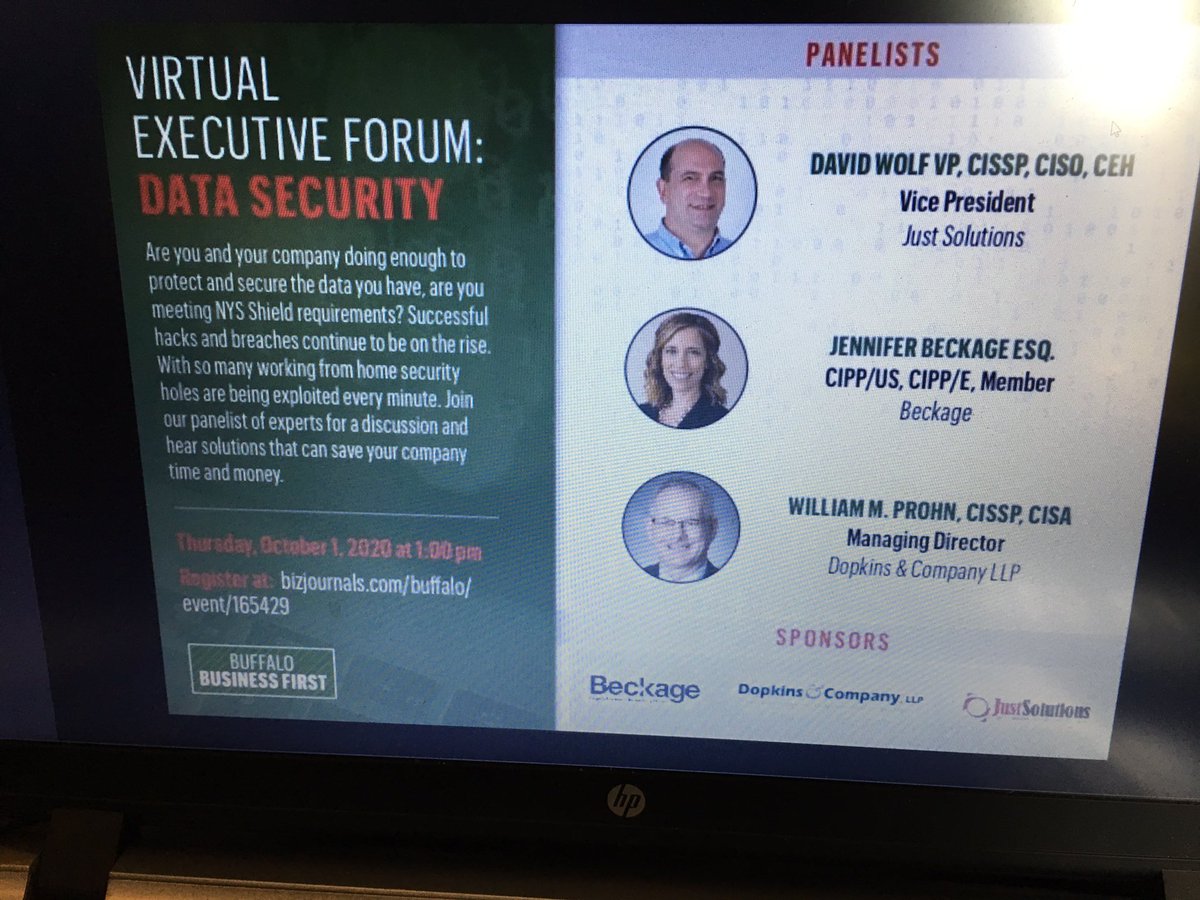 DopkinsandCo's tweet image. Woo!  Here we go @BfloBizFirst #executiveforum on #CyberSecurity