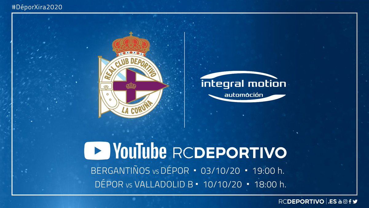 RCDeportivo's tweet photo. #DEPORTIVISTAS: se grazas á colaboración de https://t.co/M6yYIY2bAJ podemos emitir todos os partidos da pretemporada do #Dépor2021 na nosa canle de Youtube: https://t.co/dOKWzgB2eR

Podemoslle chamar #DéporXiraIntegralMotion? 

PODEMOSLLE CHAMAR #DÉPORXIRAINTEGRALMOTION! 💪🏽 https://t.co/cTsTTw3wrr