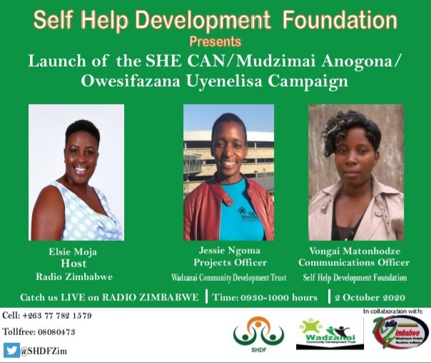 Catch us live tomorrow at 0930 hours on  <a href="/RadioZim263/">Radio Zimbabwe Official</a> as we launch the She CAN Campaign together with Wadzanai Community Development Trust. It is a campaign meant to encourage women to be confident enough to take decision making positions. #BuildingWomensCapacities <a href="/PactWorld/">Pact</a>
