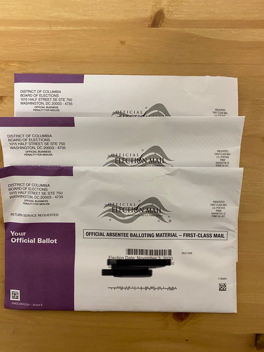 INBOX: DC voter received 3 ballots. One for themselves, and 2 for people who do not live at their address.