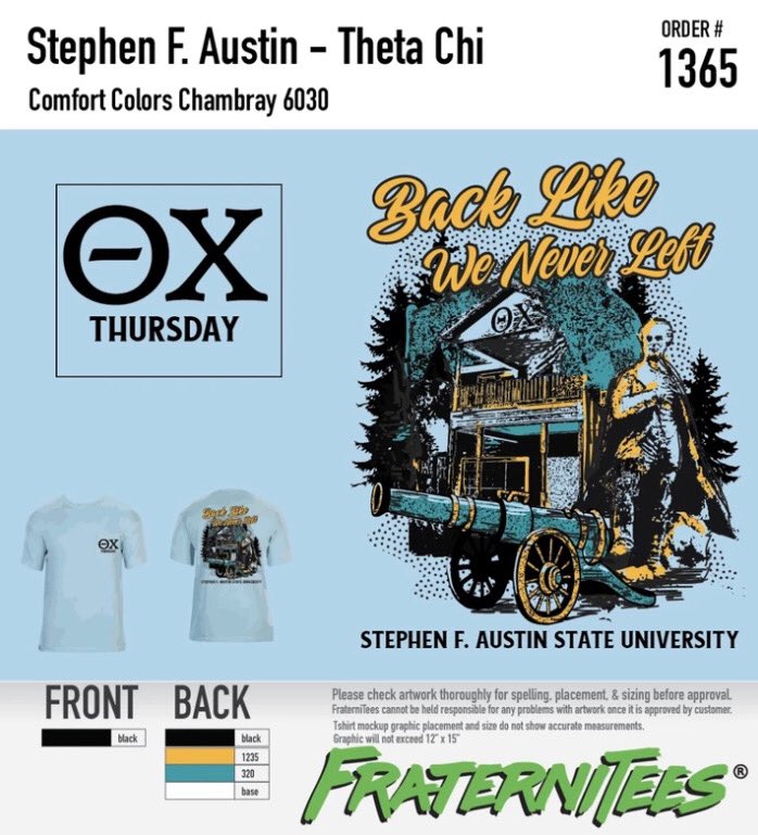 It’s Theta Chi Thursday so y’all know we had to get a shirt made, it will be available till October 4 at 11:59. DM us or message any brother for the link!!!