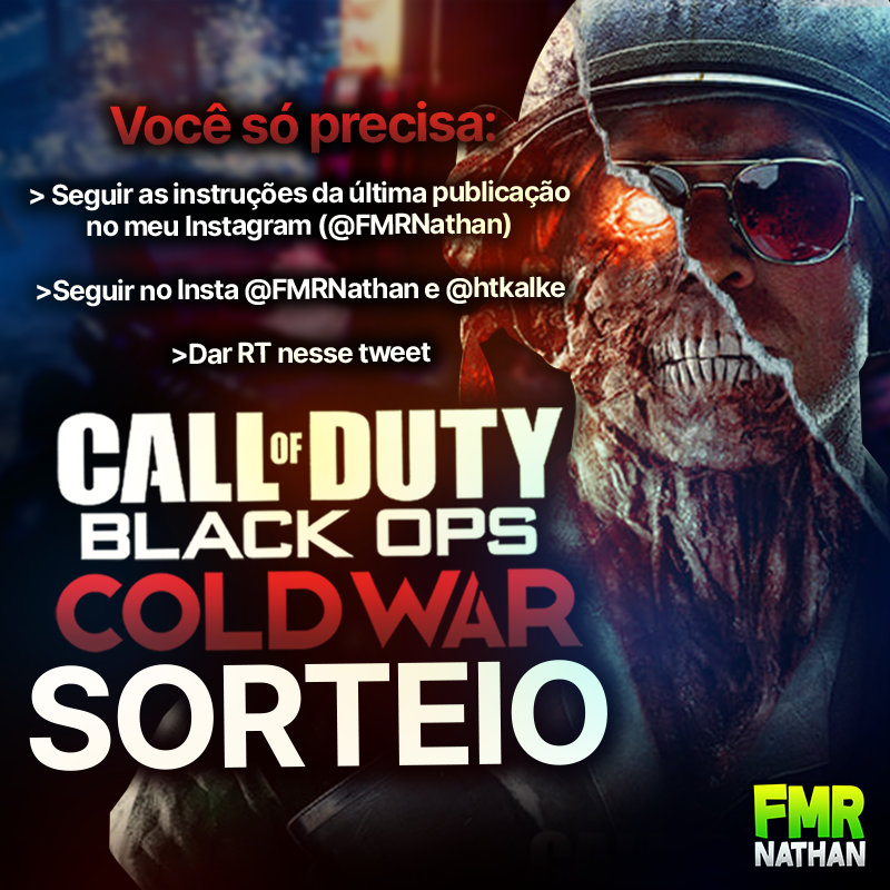 FMRNathan's tweet photo. Sorteio de um COD BLACK OPS COLD WAR
(Plataforma de escolha)

Só siga as regras q ta participando 🤠👌

✔️Ir no meu último post no Instagram e seguir as instruções

✔️Seguir @FMRNathan e @htkalke no Instagram

✔️Dar RT nesse tweet

Todos os detalhes tão no Insta 🕵️🐰🙏
Boa sorte! https://t.co/BYYoDtG6Uz