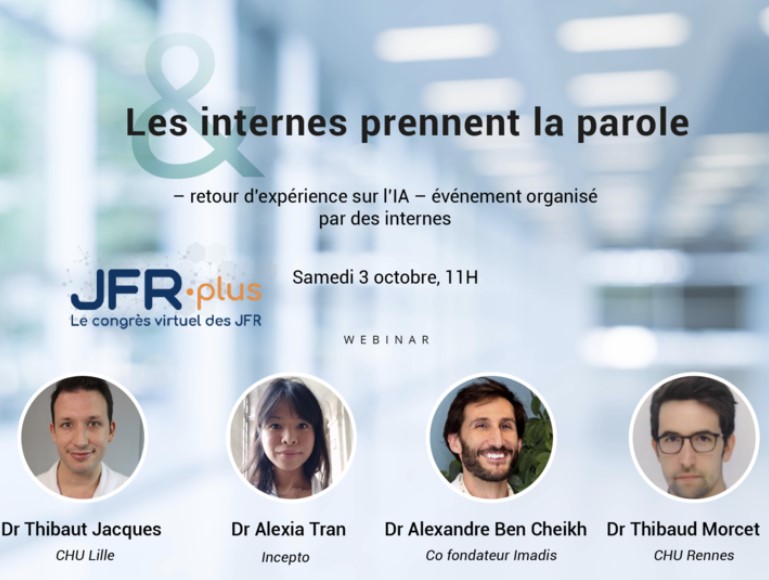 Incepto - Augmented Radiology (@inceptomedical) on Twitter photo 👩⚕️ "Les internes prennent la parole" : retour d'expérience sur l'IA organisé par Dr Alexia Tran, Dr Thibaud MORCET-DELATTRE (<a href="/CHURennes/">CHU de Rennes</a>), et Dr Alexandre BEN CHEIKH, modéré par Dr @ThibautJacques (<a href="/CHU_Lille/">CHU de Lille</a>) : lnkd.in/e3Tv8u8 👩⚕️ "Les internes prennent la parole" : retour d'expérience sur l'IA organisé par Dr Alexia Tran, Dr Thibaud MORCET-DELATTRE (<a href="/CHURennes/">CHU de Rennes</a>), et Dr Alexandre BEN CHEIKH, modéré par Dr @ThibautJacques (<a href="/CHU_Lille/">CHU de Lille</a>) : lnkd.in/e3Tv8u8