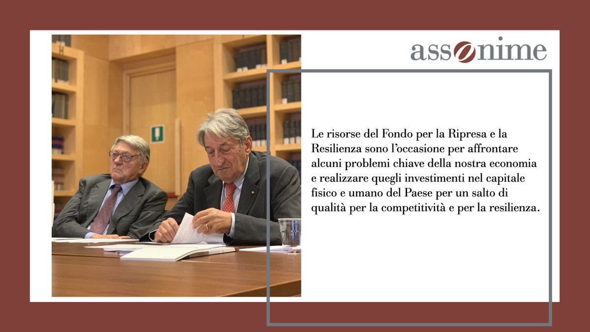 Assonime's tweet photo. Una grande opportunità per il rilancio dell’#Italia

#Assonime
@SenatoStampa 
@Assonime https://t.co/w92cAjXmJ0