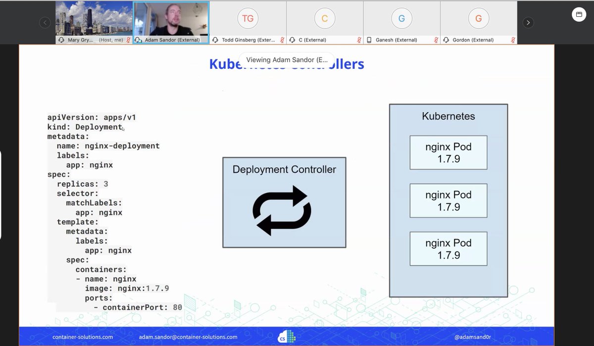 mgrygles's tweet image. This just started: @adamsand0r showing how to modernize and automate your #java apps for #Kubernetes #k8soperators #opensource #apachetomcat - join @cjug at meetup.com/ChicagoJUG/eve…