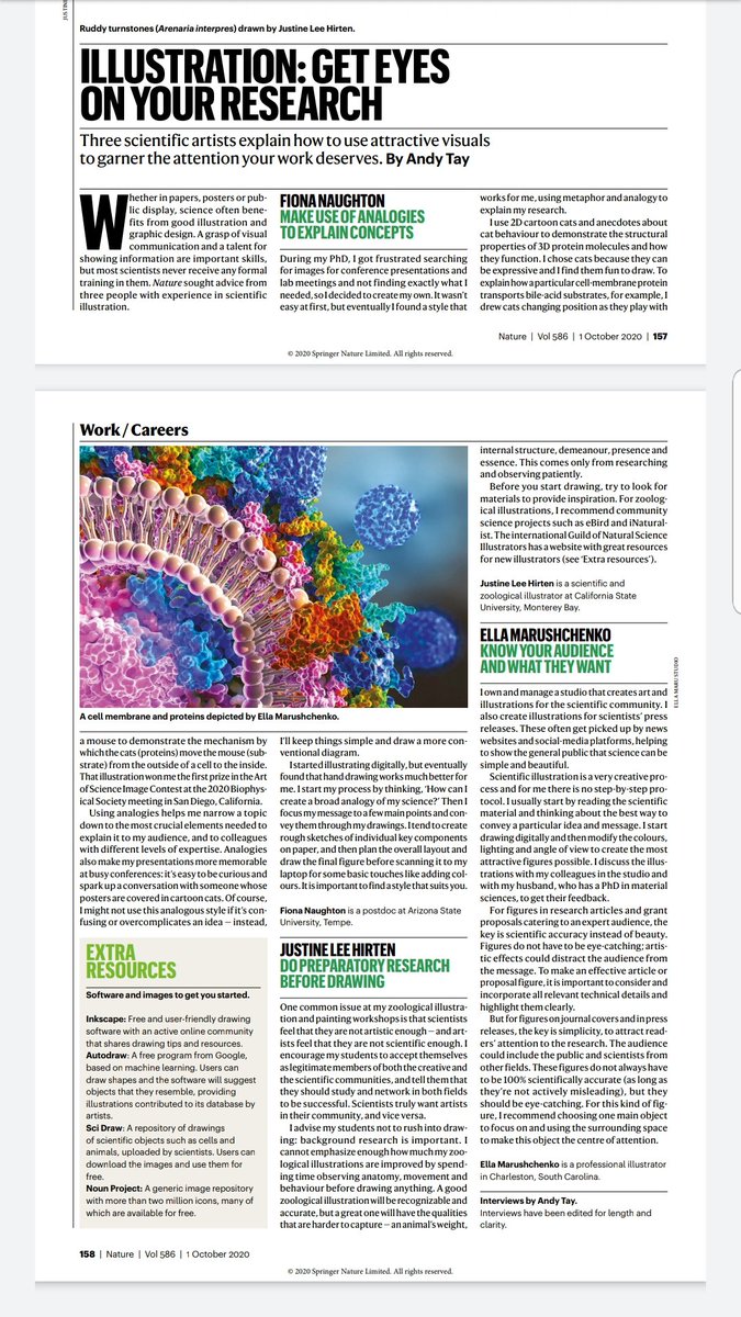 It finally happened 😍 Small Nature article with me is published today! I share my opinion on how to create nice figures and cover images! nature.com/articles/d4158… #sciart
@nature