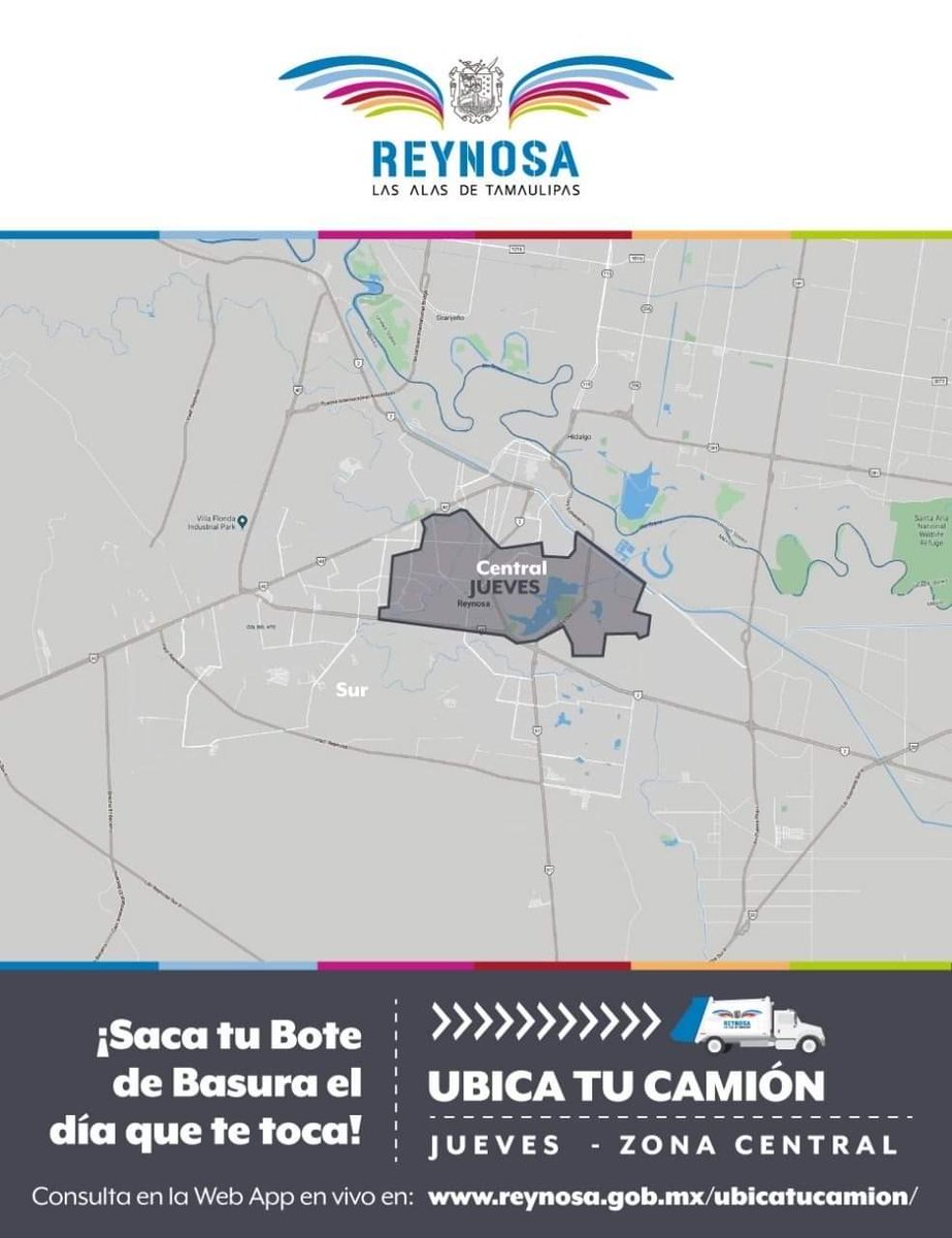 Este jueves los camiones recolectores estarán recorriendo las colonias de la zona Central de nuestra ciudad, los invitamos a sacar su bote de basura.