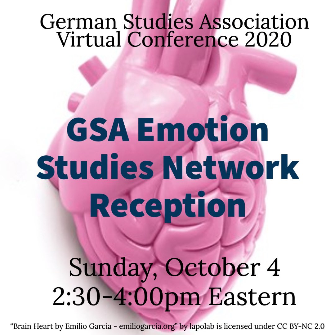 hollyyanacek's tweet photo. We postponed the GSA Emotion Studies Network panel and roundtable series until the GSA 2021 Conference, but we would look forward to seeing you at the Emotion Studies Network Reception this Sunday at the #VirtualGSA2020! @TheGSA #emostorians #emotionstudies #historyofemotions https://t.co/lGZww63GzJ