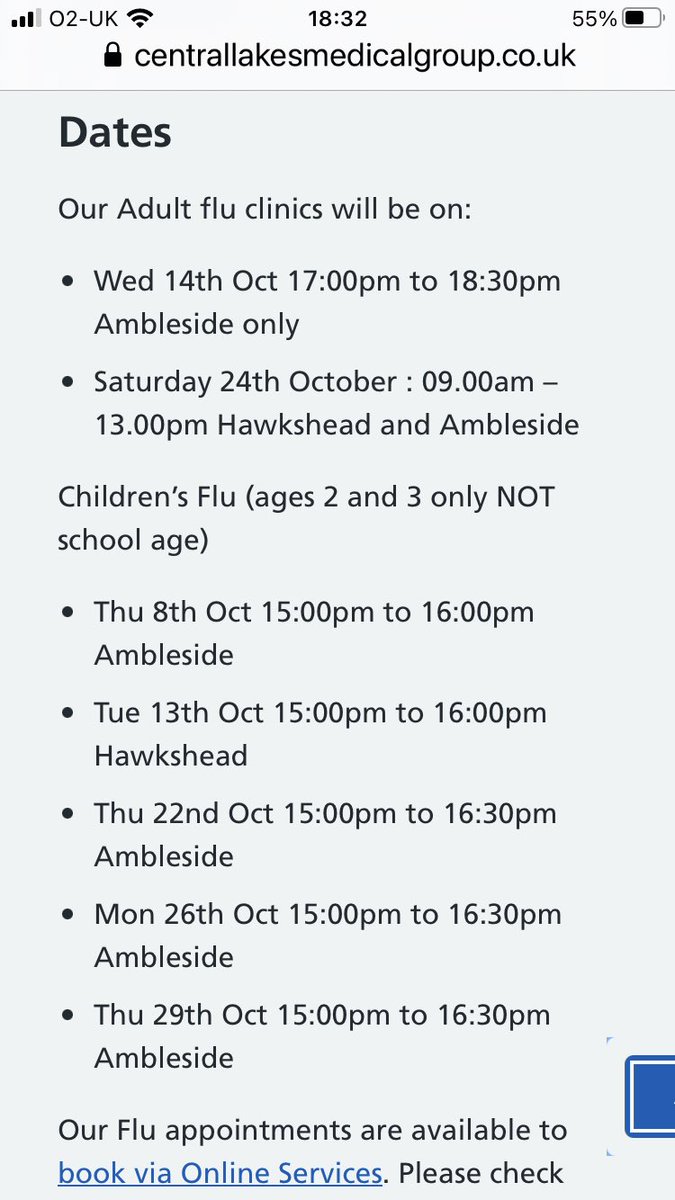Central Lakes GP (@centrallakesgp) on Twitter photo Roll up, sleeves up, tissues & 😷 at the ready
Adult & children's flu jabs ready for you
Dates below
Book online if you haven't already had your 💉
bit.ly/3iiBBBN
<a href="/hawksheadrelish/">Hawkshead Relish</a> <a href="/AmblesidePC/">Ambleside Parish Centre - Lake District</a> <a href="/ACE_Primary/">Ambleside CE Primary School</a> <a href="/grasmereschool/">Grasmere School & Nursery</a> Roll up, sleeves up, tissues & 😷 at the ready
Adult & children's flu jabs ready for you
Dates below
Book online if you haven't already had your 💉
bit.ly/3iiBBBN
<a href="/hawksheadrelish/">Hawkshead Relish</a> <a href="/AmblesidePC/">Ambleside Parish Centre - Lake District</a> <a href="/ACE_Primary/">Ambleside CE Primary School</a> <a href="/grasmereschool/">Grasmere School & Nursery</a>