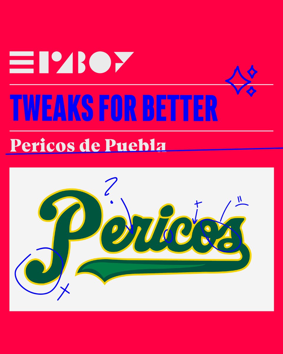 Eraboystudio's tweet photo. We decided to do an ecercise where we're redesigning some logos that need a few tweaks to be great or at least look OK. Let us know what else you would tweak to them.

https://t.co/tjCvqjs7K3

@Pericos_Oficial https://t.co/CLCZ9d7zVk